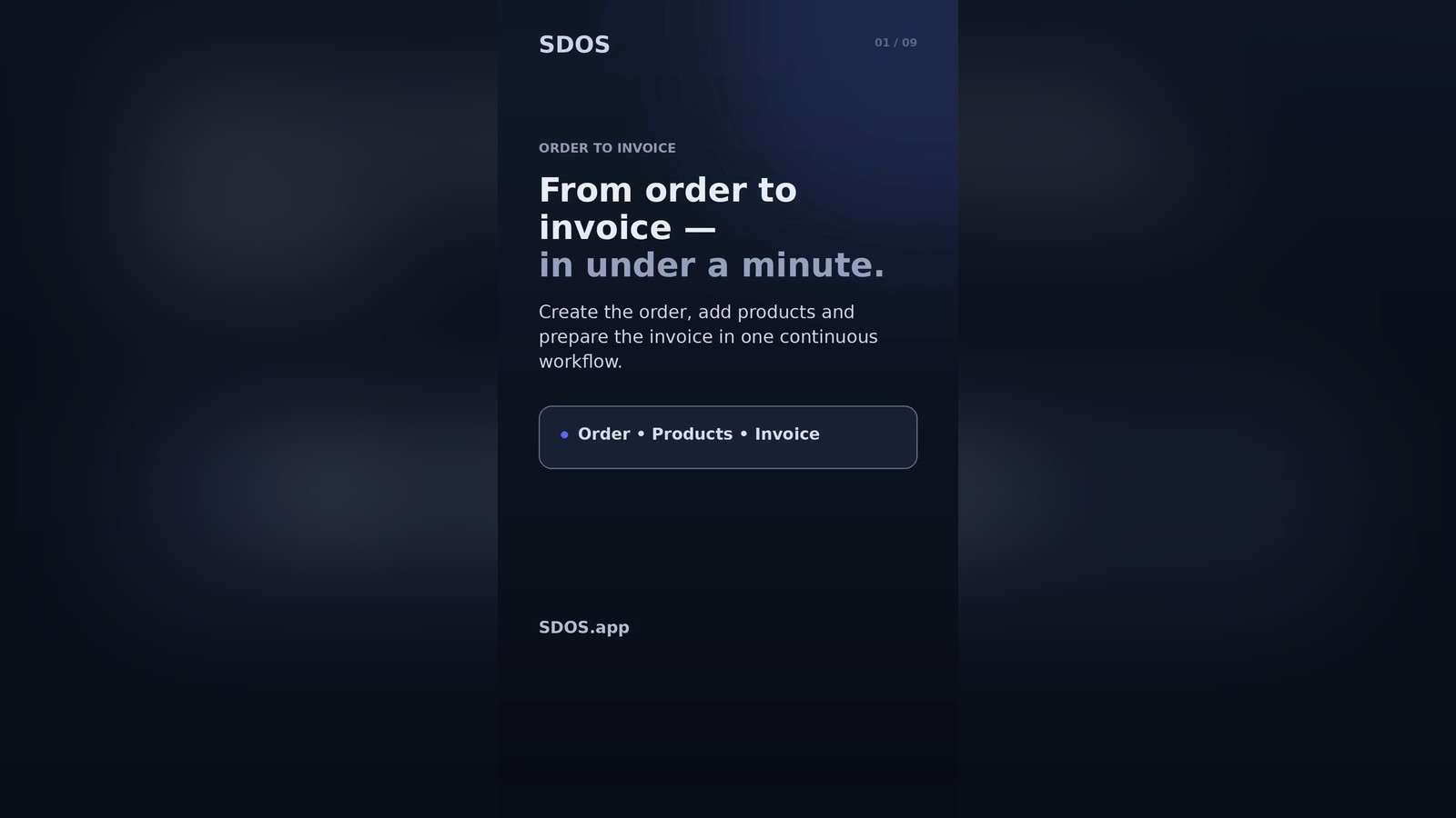 SDOS presentation — From order to invoice in under a minute